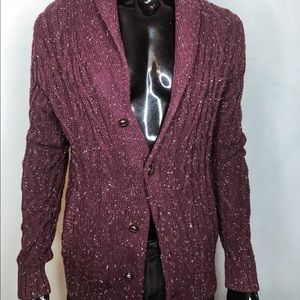 Men’s Massimo Red Cardigan w/ white specks